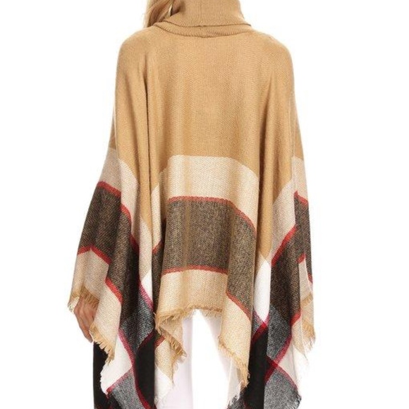 Plaid Ponch -Beige - Picture 2 of 4